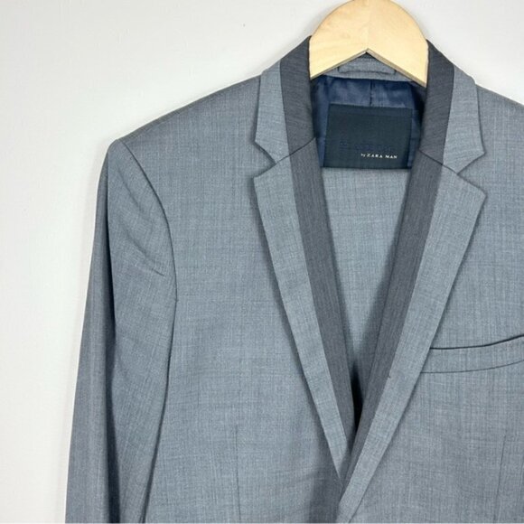 ZARA Dark Grey Wool Blend Suit 38 - Picture 2 of 16